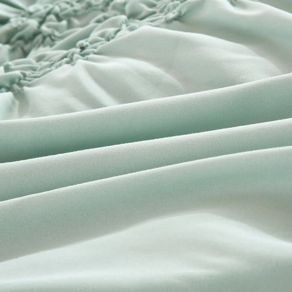 8 Piece Mint Green Embossed Modern Comforter Set