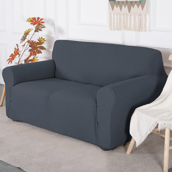 Charcoal Grey 3-Piece Set 4-Way Stretch Slipcover Sofa Loveseat & Armchair Cover Protector