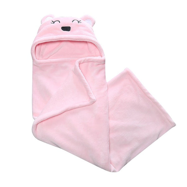 Baby Coral Fleece Cuddle Baby Cuddle Blanket Newborn Baby Bear Air Conditioning Blanket Package Towel Cover Blanket