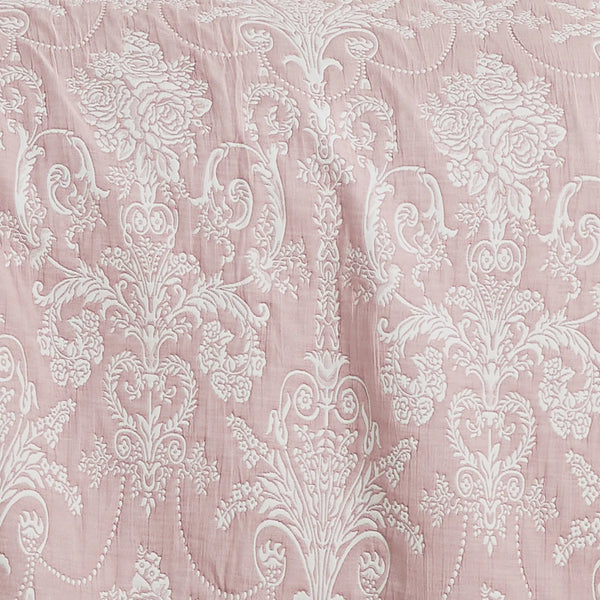 3 Piece Pink White Modern Cotton Blend Quilt Bedspread