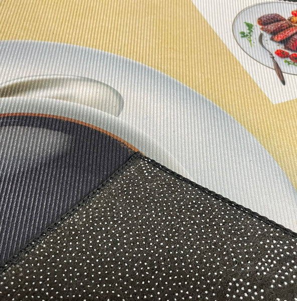 17" x 28" - Yellow Black Espresso Modern Non-Slip Washable Low Pile Kitchen Mat