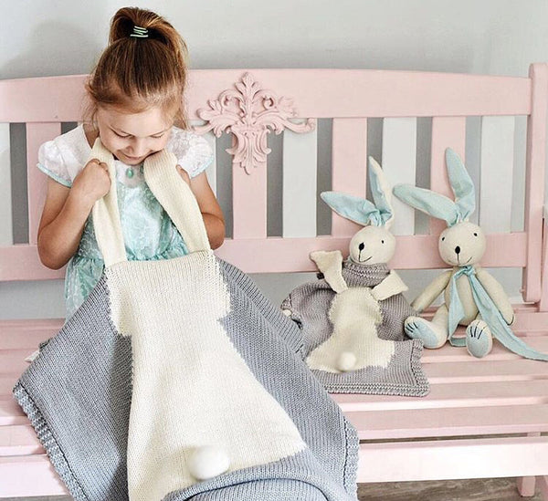 New Rabbit Ears Blanket Three Dimensional Rabbit Blanket Children's Knitted Blanket Baby Blanket