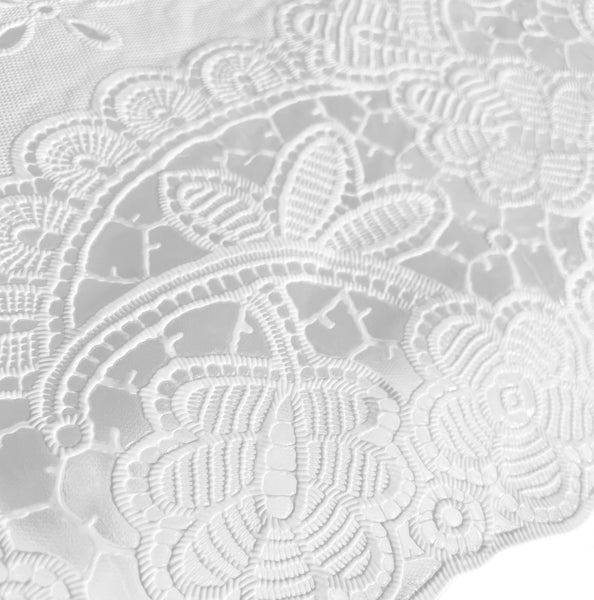 54"x72" White Vinyl Tablecloth Floral Laced Table Cloth Cover Waterproof