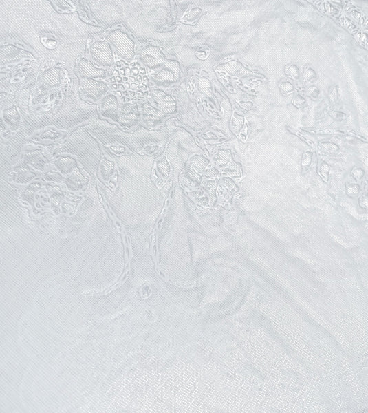 60"x90" White Vinyl Tablecloth Floral Laced Table Cloth Cover Waterproof