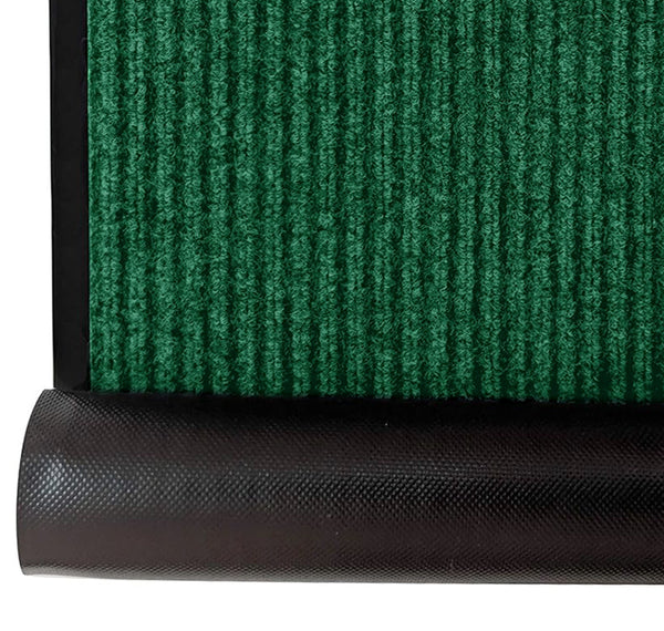 Green Indoor Outdoor Heavy Duty Ribbed Entry Entrance Door Mat with Rubber Backing - 16"x24"