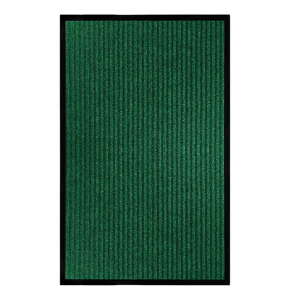 Green Indoor Outdoor Heavy Duty Ribbed Entry Entrance Door Mat with Rubber Backing - 16"x24"