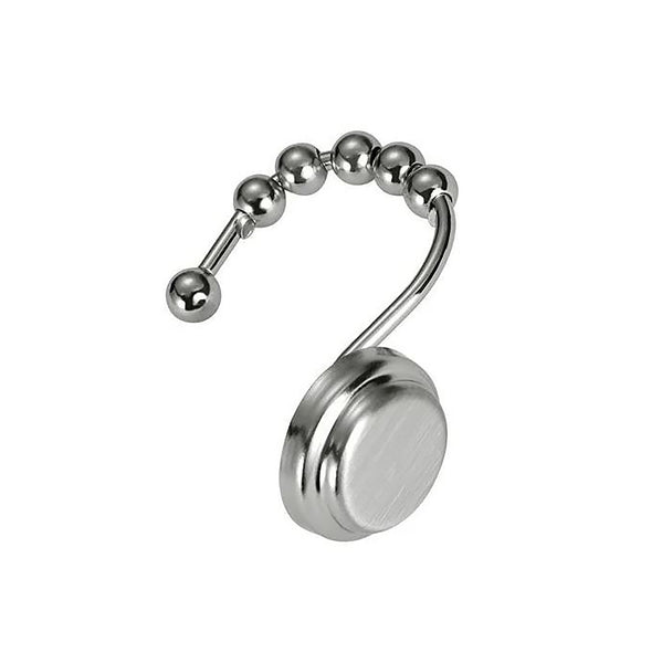 12 Piece Set - Chrome Heavy Duty Shower Curtain Hooks Rings Rustproof Metal