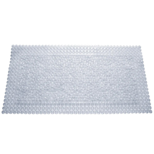 40"x20" Large - Clear Transparent Bubbles Vinyl Non-Slip Bathtub Shower Mat With Suction Cups