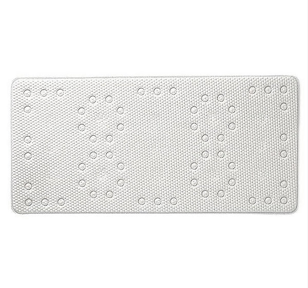 Extra Thick Long White Non-Slip Foam Bathtub Shower Mat With Suction Cups Fast Drying - 36" x 17"