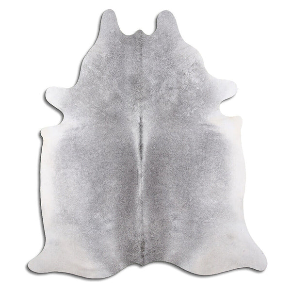 6' x 7' Feet Grey Cowhide Handmade Soft Large Cow Hide Cow Skin Leather Animal Area Rug