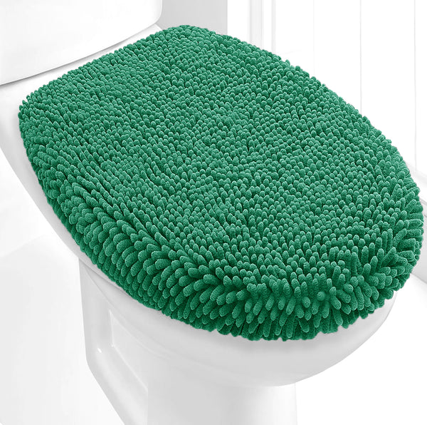 18"x18" - Green Soft Cozy Plush Chenille Toilet Seat Cover