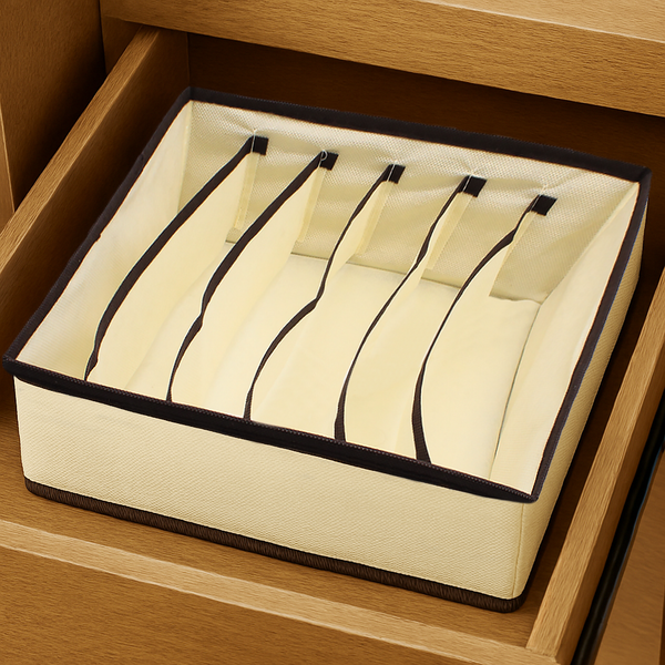Beige Foldable Drawer Dresser Organizer Storage Bin - 12"x12"x4"