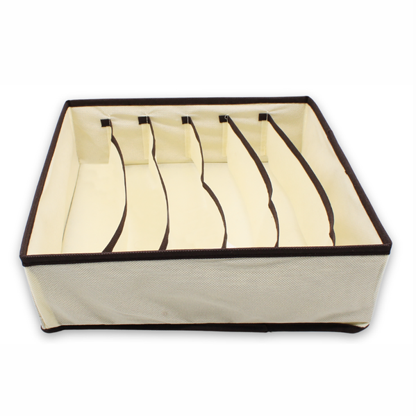 Beige Foldable Drawer Dresser Organizer Storage Bin - 12"x12"x4"