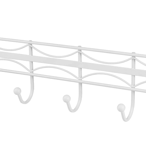 Heavy Duty White Over The Door Hanger Hanging Rack 5 Hooks Organizer