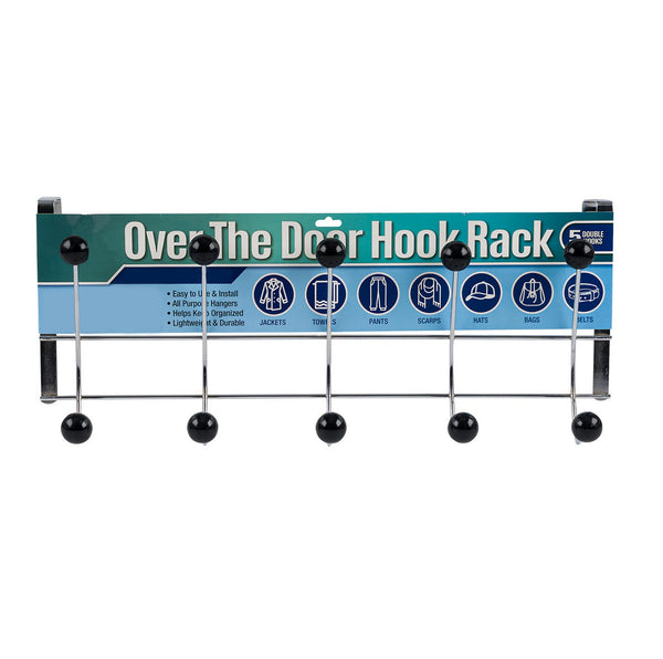 Heavy Duty Silver Over The Door Hanger Hanging Rack 10 Hooks Organizer