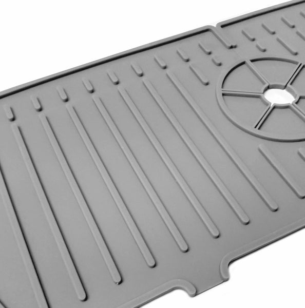 Grey Faucet Kitchen Self-Draining Sink Silicone Mat