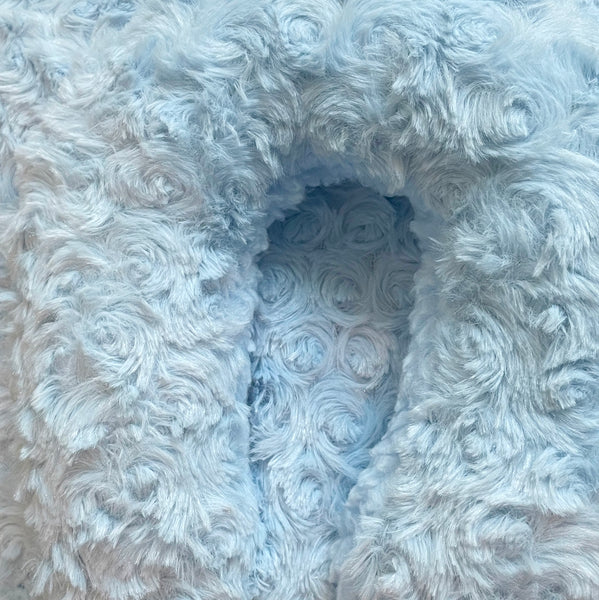 30"x40" Blue Soft Plush Cozy Baby Blanket W/ Head Support