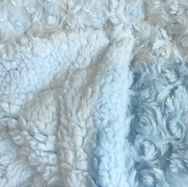 30"x40" Blue Soft Plush Cozy Baby Blanket W/ Head Support
