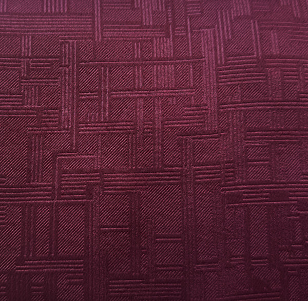 2 Piece Solid Burgundy Geometric Blackout Grommet Curtain Panel Set - 63" Long