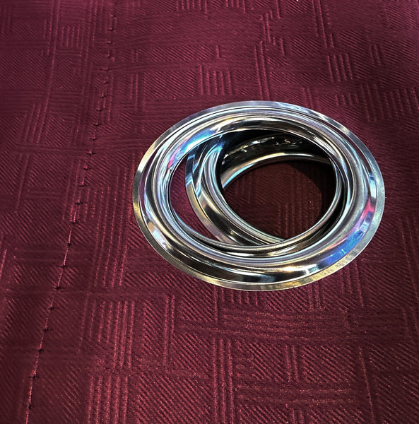2 Piece Solid Burgundy Geometric Blackout Grommet Curtain Panel Set - 63" Long