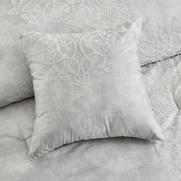7 Piece Grey Modern Comforter Set Soft Bedding