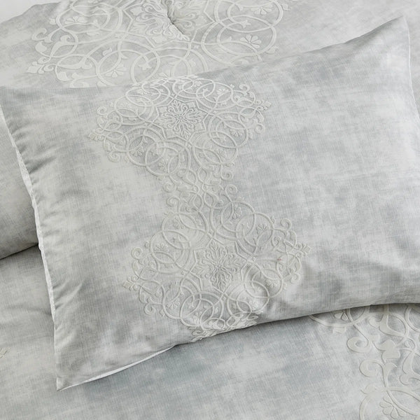 7 Piece Grey Modern Comforter Set Soft Bedding