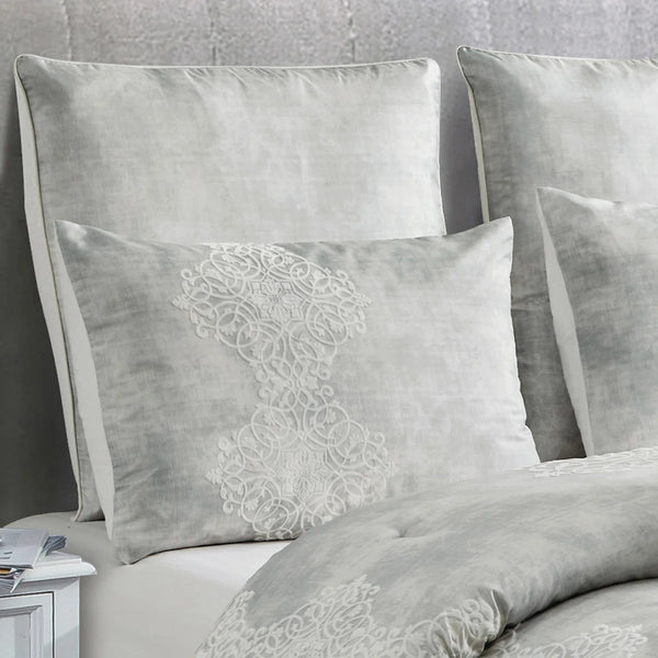 7 Piece Grey Modern Comforter Set Soft Bedding