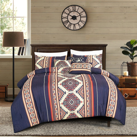 6 Piece Purple Beige Comforter Set Embroidery Soft Bedding