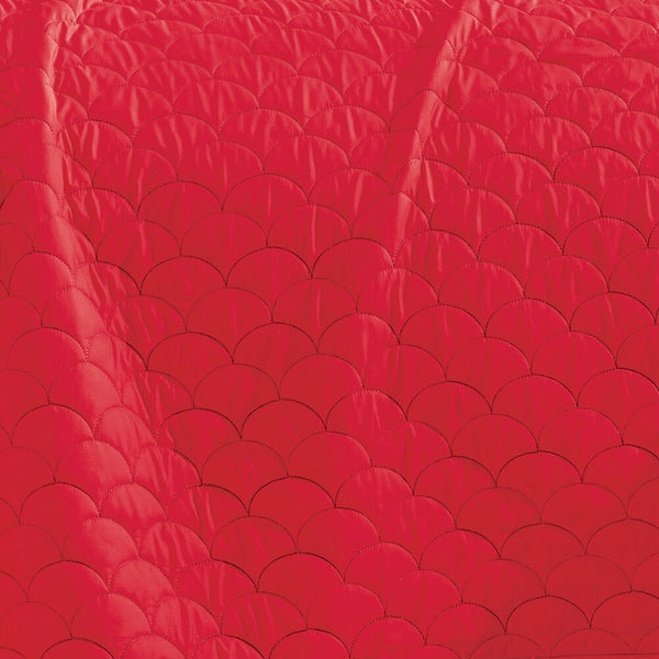 3 Piece Red & Dark Grey Reversible Quilt Coverlet Bedspread Bedding Set