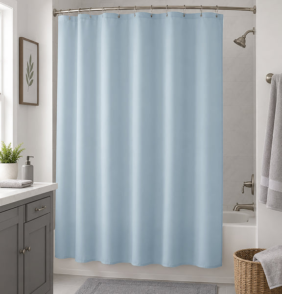 70" x 72" - Light Blue PEVA Shower Curtain Liner Waterproof