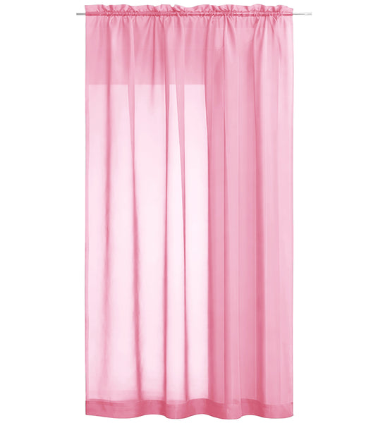 1 Piece Light Pink Sheer Rod Pocket Window Curtain Panel - 90" Inches Long