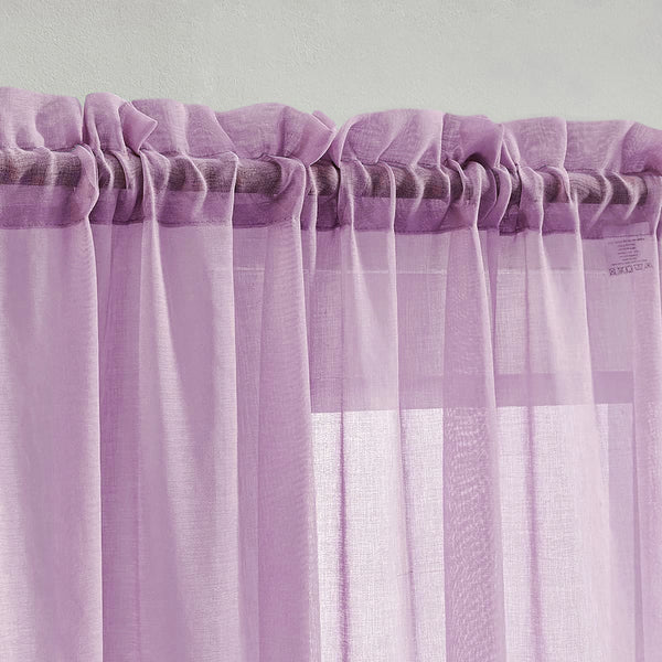 1 Piece Lilac Sheer Rod Pocket Window Curtain Panel - 63" Inches Long