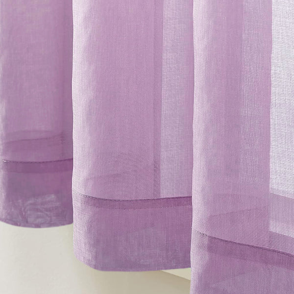 1 Piece Lilac Sheer Rod Pocket Window Curtain Panel - 63" Inches Long