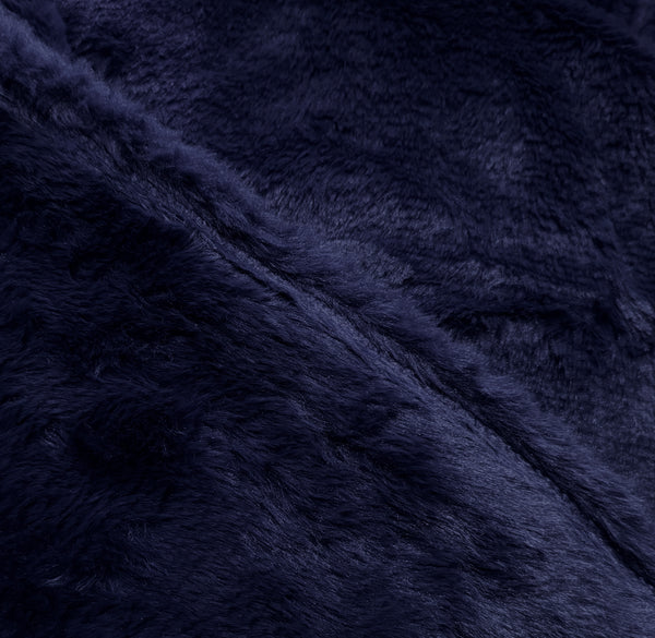 King Size Navy Blue Ultra Soft Plush Fluffy Luxury Cozy Warm Fuzzy Faux Rabbit Fur Bed Blanket