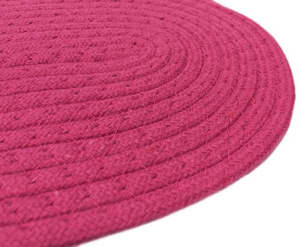 Pink Extra Thick Woven Trivet Oval Placemats Natural Cotton Hot Potholder Mat Heat Resistant - 12"x8.5"(Pack of 4)