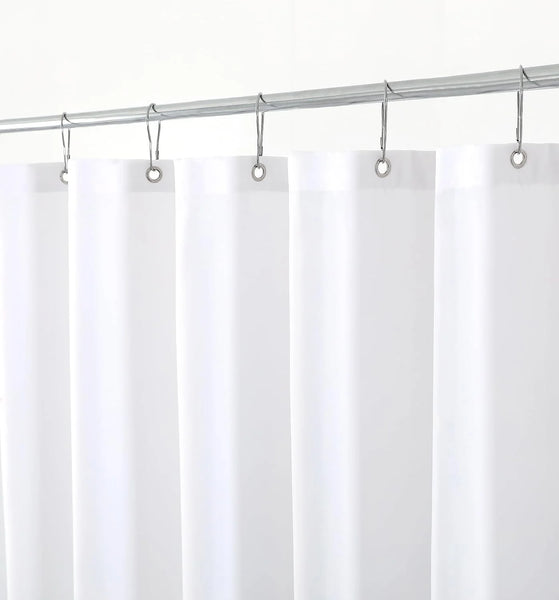 71" x 71" White PVC Shower Curtain Liner – Waterproof Bathroom Shower Liner with Reinforced Hanging Holes, Easy-Clean Tub &amp; Shower Protector