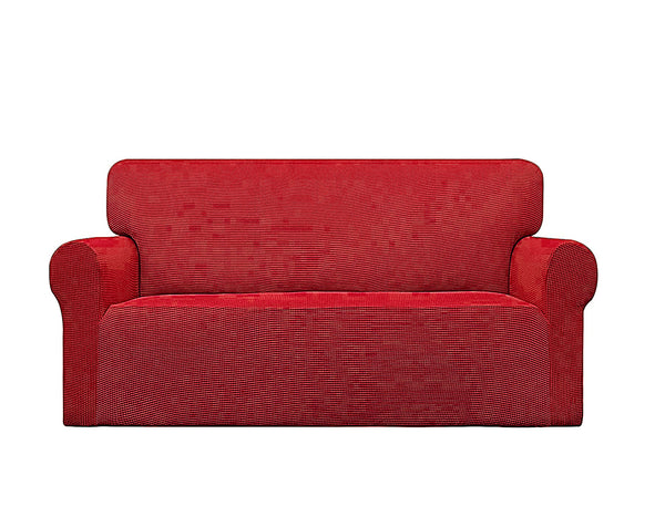 Red 3-Piece Set 4-Way Stretch Slipcover Sofa Loveseat & Armchair Cover Protector