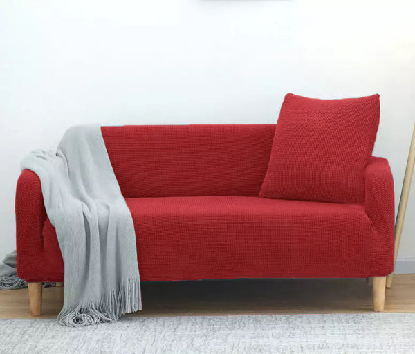 Red 3-Piece Set 4-Way Stretch Slipcover Sofa Loveseat & Armchair Cover Protector