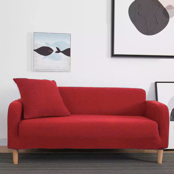 Red 3-Piece Set 4-Way Stretch Slipcover Sofa Loveseat & Armchair Cover Protector