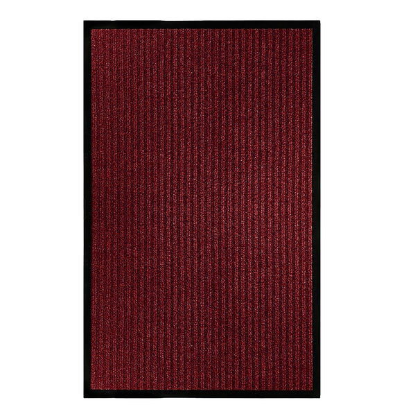 Large Red Indoor Outdoor Heavy Duty Ribbed Entry Entrance Door Mat with Rubber Backing – 17"x30"