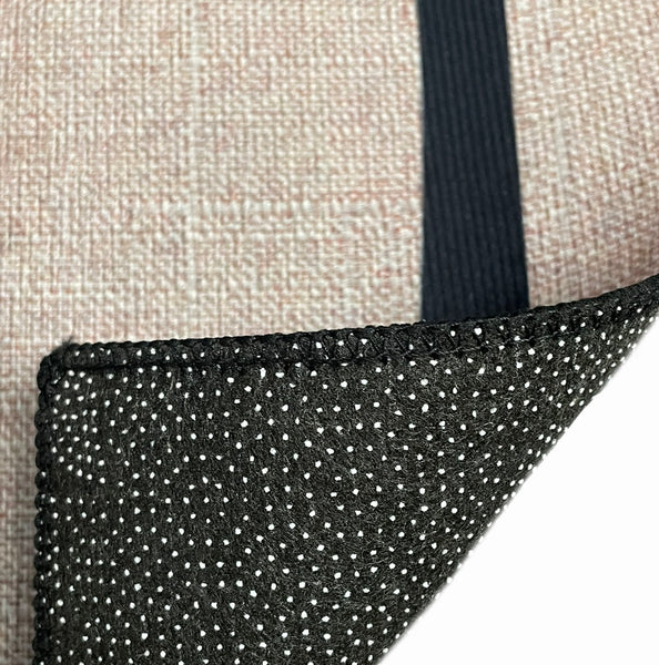 17" x 28" - Beige Black Modern Non-Slip Washable Low Pile Kitchen Mat