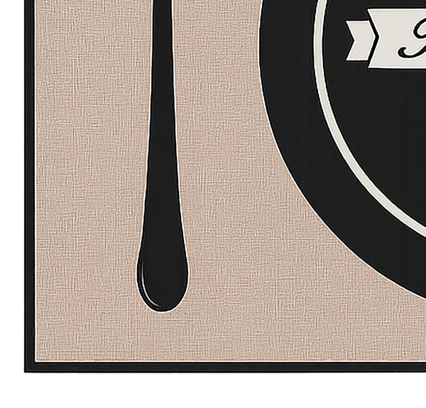 36" x 19" - Beige Black Modern Non-Slip Washable Low Pile Kitchen Mat