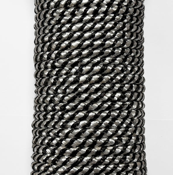 Black Silver Braided Utility Rope for Camping, Outdoor & Household Use - 98.5 Feet