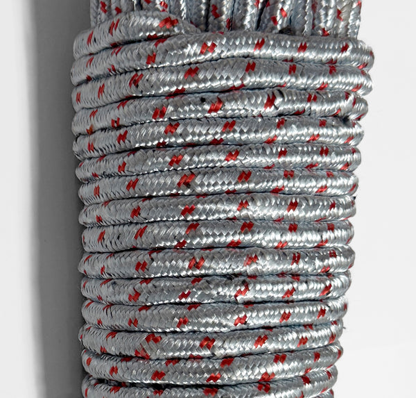 Silver Braided Utility Rope for Camping, Outdoor & Household Use - 98.5 Feet