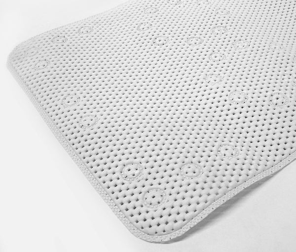 White Non-Slip Foam Bathtub Shower Mat With Suction Cups