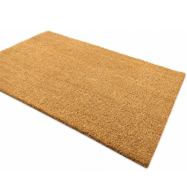 Heavy-DutySolid Beige Natural Fibers Coconut Coir Indoor/Outdoor Entryway Door Mat - 17"x29"