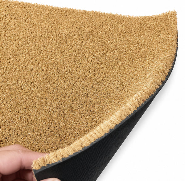 Heavy-DutySolid Beige Natural Fibers Coconut Coir Indoor/Outdoor Entryway Door Mat - 17"x29"
