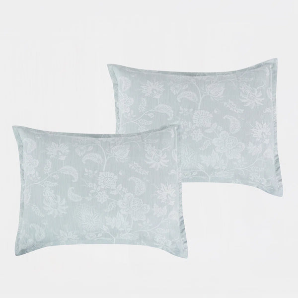 7 Piece Blue Floral Modern Comforter Set Soft Bedding