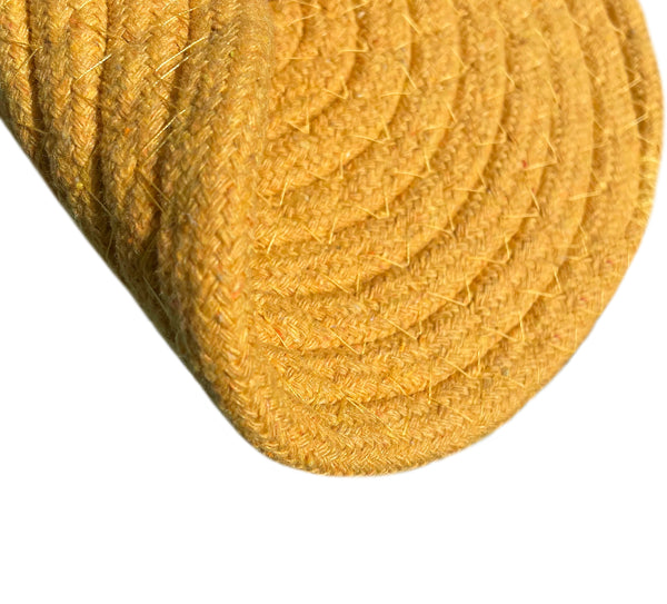 Gold Extra Thick Woven Trivet Round Placemats Natural Cotton Hot Potholder Mat Heat Resistant - 8"x8"(Pack of 4)