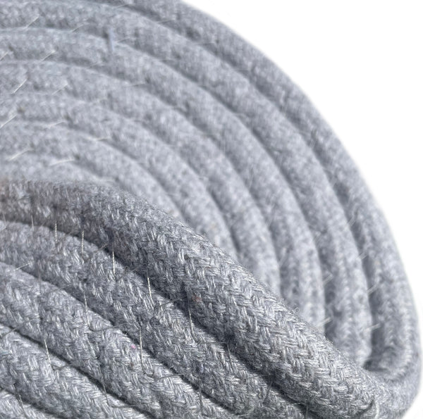 Silver Extra Thick Woven Trivet Round Placemats Natural Cotton Hot Potholder Mat Heat Resistant - 8"x8"(Pack of 4)